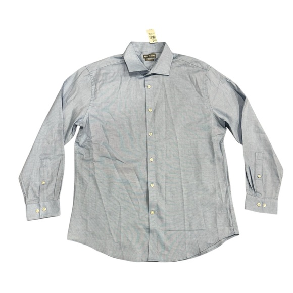 Men’s Blue Long Sleeve Button Down Dress Shirt Large 16 1/2 32-33 - Picture 3 of 9